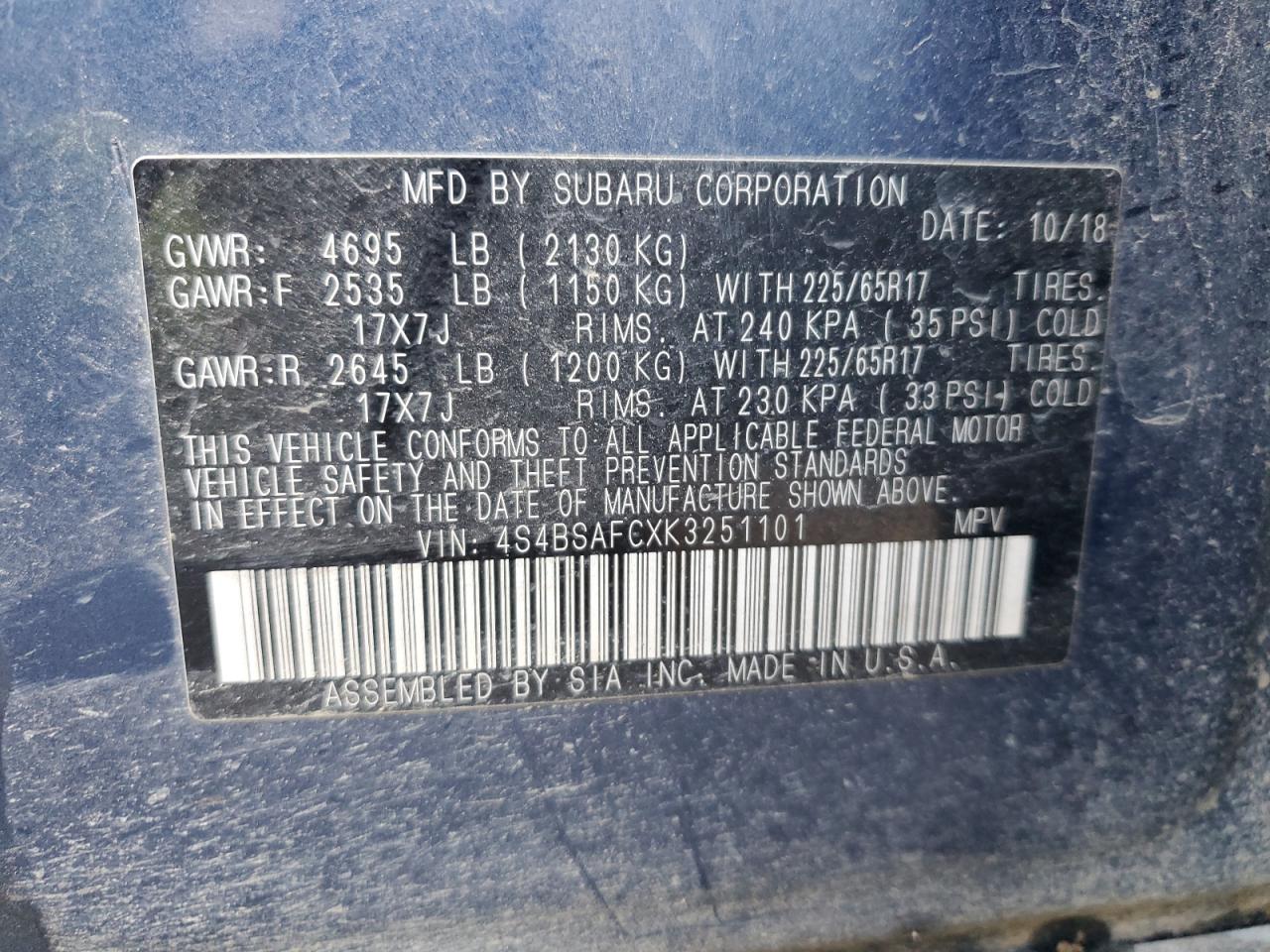 Subaru Outback 2.5i Premium Image 9